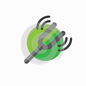 Tuning fork icon with sound wave image