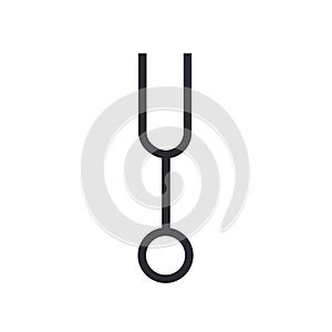 Tuning fork icon vector sign and symbol isolated on white background, Tuning fork logo concept