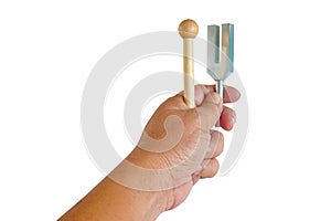 Tuning fork in sound therapy or tunning musical instruments