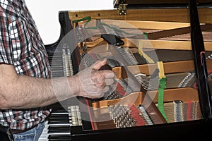 Tuning a grand piano