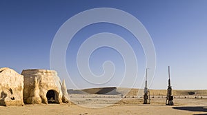 Tunisia - 09/12/2019 - old ruined decoration from the movie Star Wars
