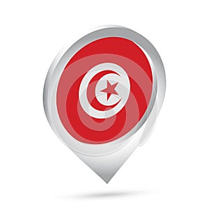 Tunisia flag 3d pin icon