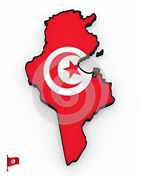 Tunisia high detailed 3D map
