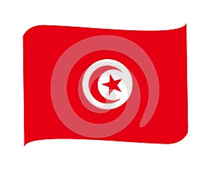 Tunisko vlajka symbol stuha ikona vektor 
