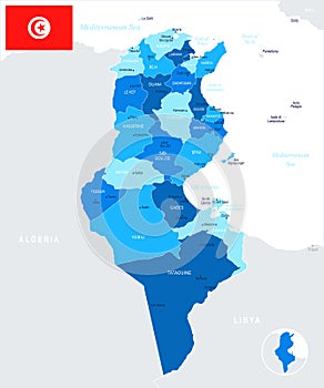 Tunisia Map - Info Graphic Vector Illustration