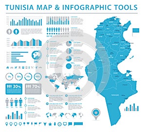 Tunisia Map - Info Graphic Vector Illustration