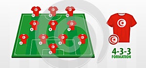 Tunisia National Football Team Formation on Football Field