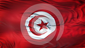 TUNISIA Realistic Waving Flag Background