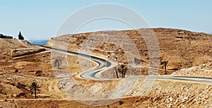 Tunisian landscape with road