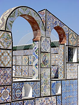 Tunisian rooftop ornamental arches
