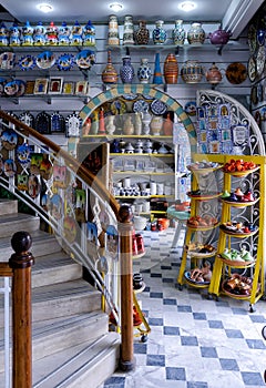 Tunisian traditional pottery on the market