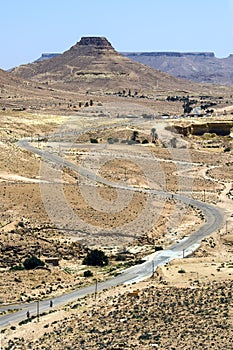 Tunisie. Desert landscape from Douiret