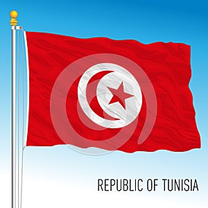 Tunisie official national flag, africa