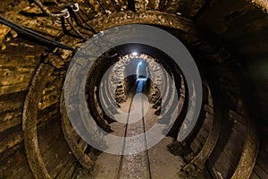 Tunnel of an abandoned mercury mine in Idrija, Sloveni