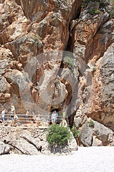 Tunnel access point for the secret beach in Cala de sa Calobra