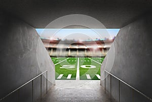 Tunnel in american football stadium