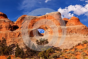 Tunnel Arch Rock Canyon Devils Garden Arches National Park Moab Utah