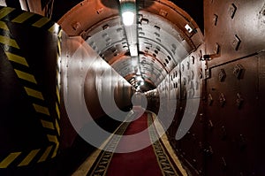 Tunnel at Bunker-42, anti-nuclear underground facility built in 1956 as command post of strategic nuclear forces of