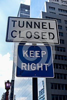 Tunnel Closed Sign