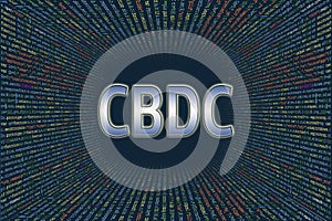 A tunnel from a computer program code. Central bank digital currency concept. Middle Source Software Source Code: CBDC