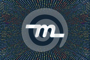 A tunnel from a computer program code. Programmer Strings of code, Javascript, CSS and PHP. Hacking coding concept. Source code fo