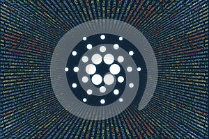 A tunnel from a computer program code. Programmer Strings of code, Javascript, CSS and PHP. Hacking coding concept. Source code