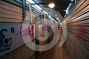 Tunnel with concrete blocks