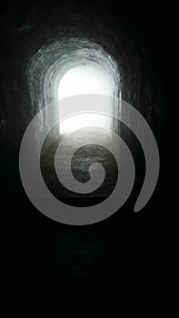 Tunnel darkness light path entrance exit