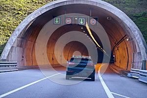 Tunnel entrance. Tunel do Marão is a road tunnel located in Portugal.