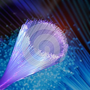 Tunnel of fiber optics network cable