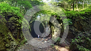 Tunnel with green forest landscape, Slavosovsky, Slovakia photo