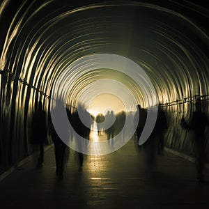 A tunnel of haste, filled with people on their way to work