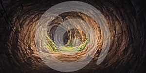 Tunnel inside the cave for illustration photo