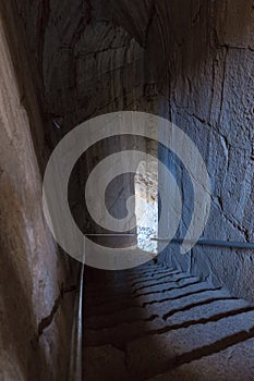 The tunnel leading to a secret entrance from the north-eastern entrance to the Nimrod Fortress located in Upper Galilee in norther