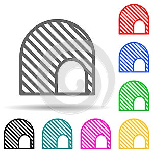 tunnel multi color style icon. Simple thin line, outline  of web icons for ui and ux, website or mobile application
