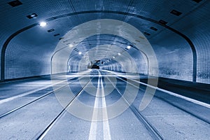 Tunnel at night photo