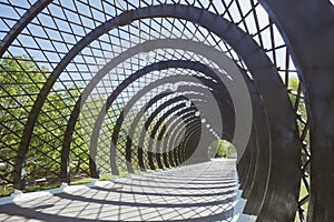 Tunnel before pedestrian Andreevsky bridge in Moscow