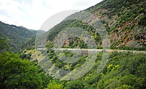Tunnel on the railway line Algeciras - Bobadilla in the Canyon of the Buitreras, Spain photo