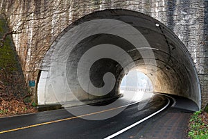 Tunnel on the road in japan