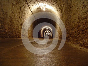 Tunnel in a salt mine