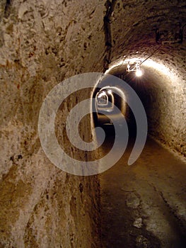 Tunnel in a salt mine