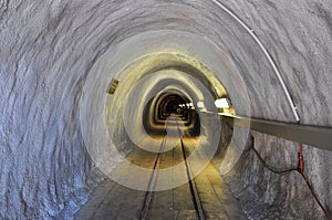 Tunnel in salt mine photo