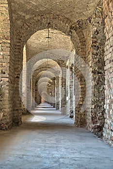 Tunnel with a series of arches .