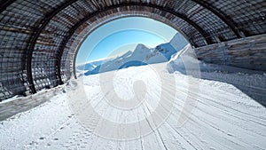 Beautiful Landscape Slopes In Solden Austria Tunnel Ski photo