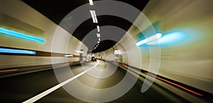 Tunnel Speed motion blur moving fast