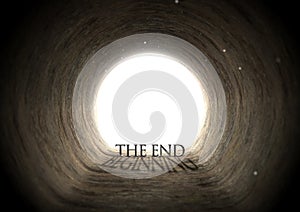 Tunnel Text and Shadow Concept