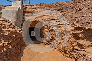 The tunnel to the Salinas de Pedra de Lume, old salt lakes on Sal Island photo