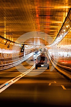 Tunnel traffic in New York