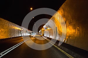 Tunnel for transport inside the mountain photo