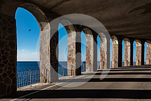 The tunnel under the cliff of Scilla in Calabria, southern Italy